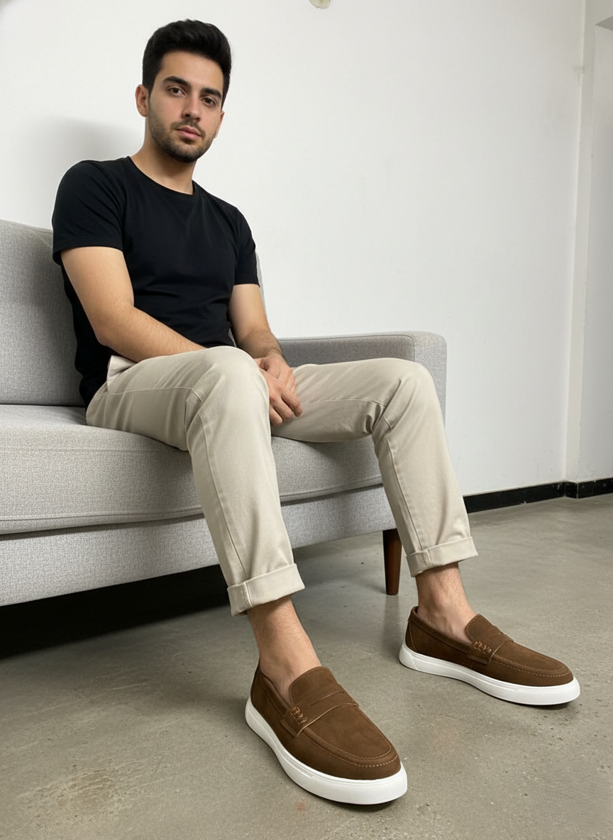 Code-508 Premium Neubuk Leather Casual Loafer - Thumbnail 6