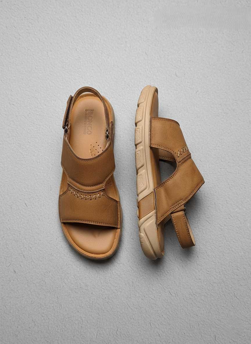 Code : 1110 Leather Soft Casual Sandal - Thumbnail 3